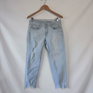 Rag & Bone Dre Low Rise Slim Boyfriend Jeans Size 27 Light Wash